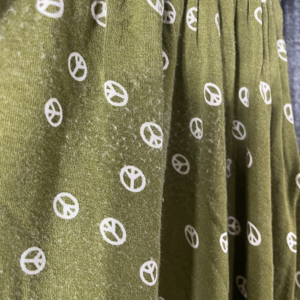 Modcloth Dress Womens Small Green Short Sleeve Peace Signs Hippie‎ Lightweight - Picture 10 of 10